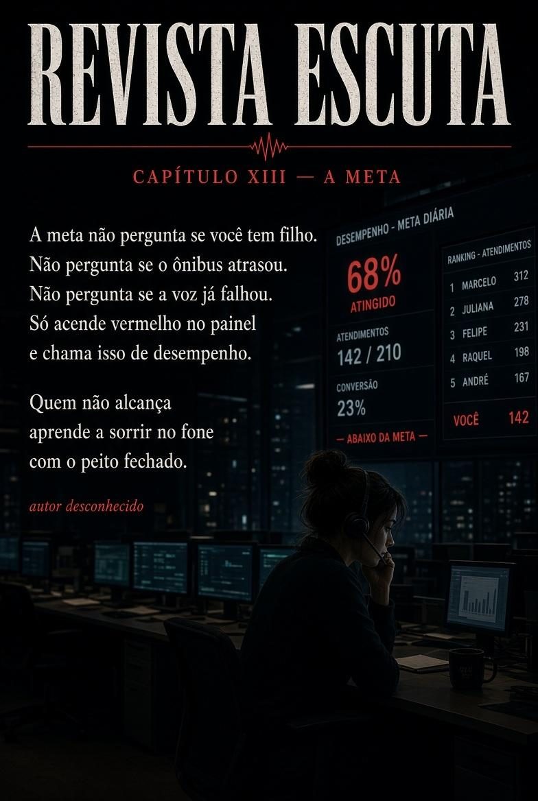 Capítulo XIII — A meta. Peça editorial da Revista Escuta.