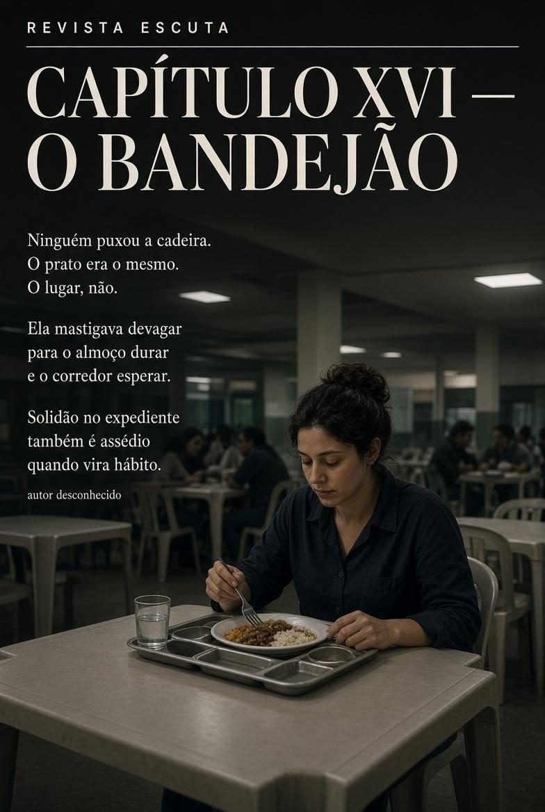 Capítulo XVI — O bandejão. Peça editorial da Revista Escuta.