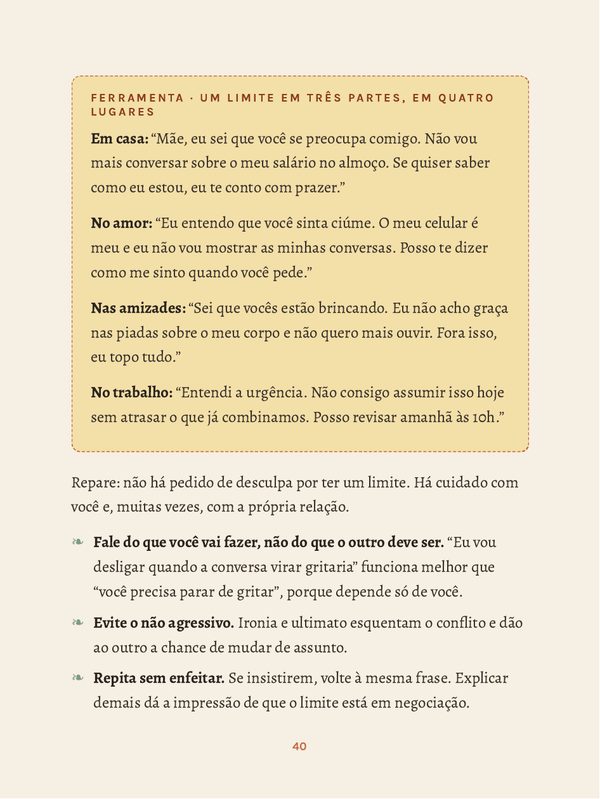 Página do passo 3, com a ferramenta Um limite em três partes, em quatro lugares.